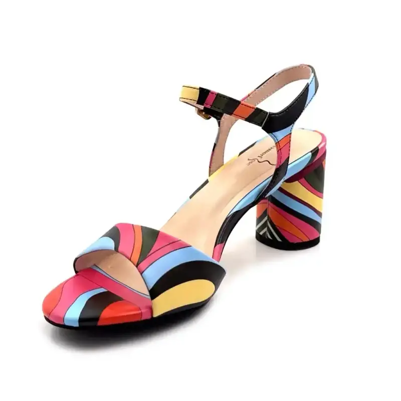 Metamorfoză din piele multicoloră Zador Ivoire Chaussures