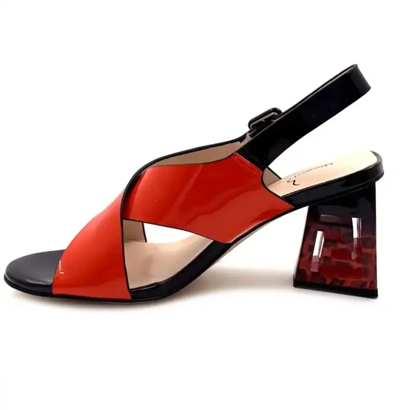 Métamorfose Zanosse Cuir Vernis Corail Ivoire Chaussures