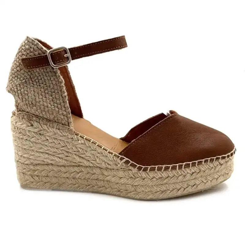 Magda P Ivoire Wedge Espadrilles in Brown Leather €&nbsp;109,00
