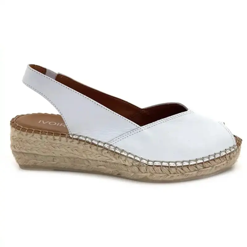 Bernia P Ivoire Espadriller Med Klack I Vitt Läder 89,00&nbsp;€