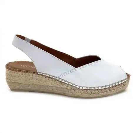 Espadryle Bernia P na Ivoire w kolorze kości słoniowej z białej skóry 89,00&nbsp;€