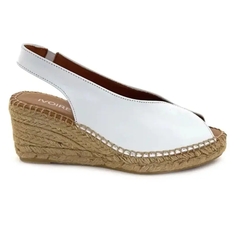 Ivoire espadriller med kilehæl Laila P Hvidt Læder 95,00&nbsp;€