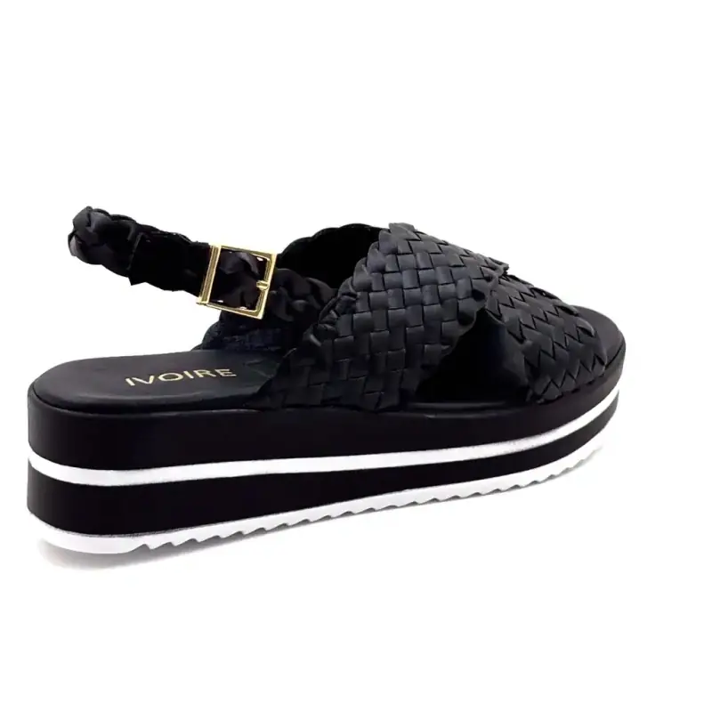 Ivoire 5949 Schwarzes Leder Ivoire Chaussures