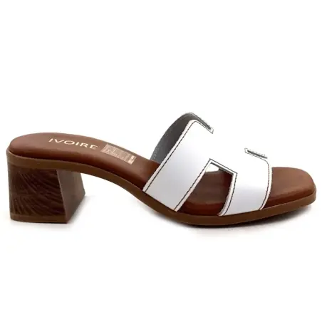 Ivoire klackade mules 5900 Vitt läder 99,00&nbsp;€