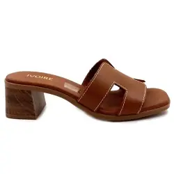 Mules con tacco Ivoire 5900 in pelle color cammello %price%