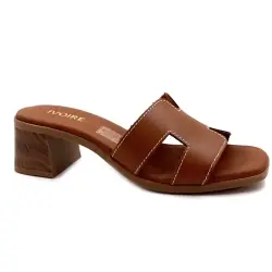 Klapki na Ivoire 5900, skóra wielbłądzia %price% %shop-name%