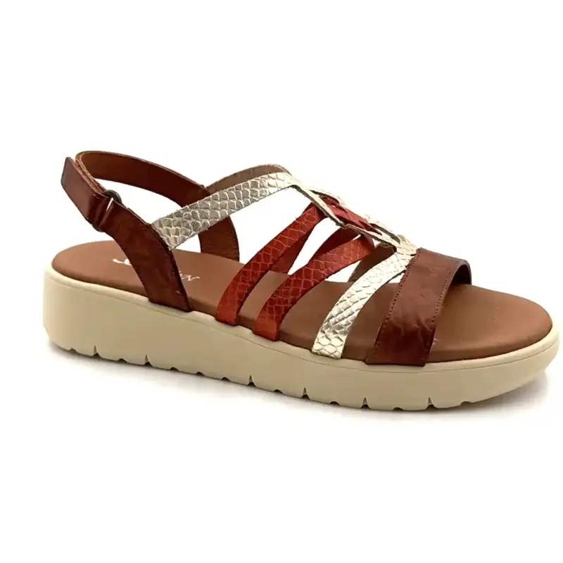 Xapatan 3072 Cuero negro Camel, Oro y Terracota Ivoire Chaussures