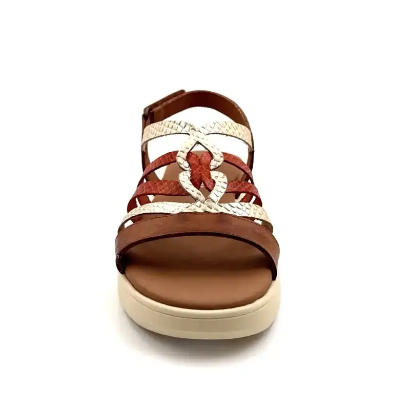 Xapatan 3072 Svart Läder Kamel, Guld & Terrakotta Ivoire Chaussures