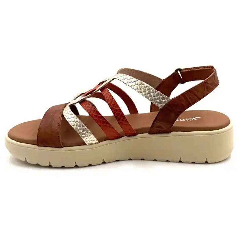 Xapatan 3072 Cuero negro Camel, Oro y Terracota Ivoire Chaussures