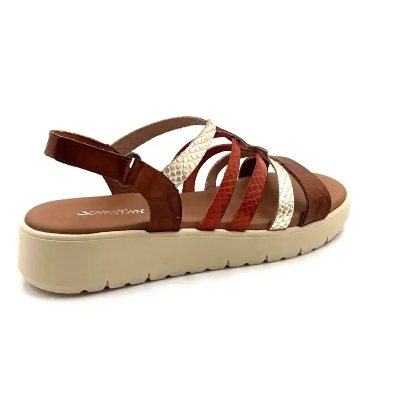 Xapatan 3072 Svart Läder Kamel, Guld & Terrakotta Ivoire Chaussures