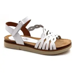 Xapatan 3069 witte leren platform sandalen