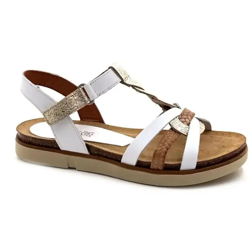 Xapatan 1532 White & Gold Leather Ivoire Chaussures