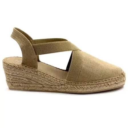Espadrilles de plataforma em nylon cor Ivoire e taupe 75,00&nbsp;€