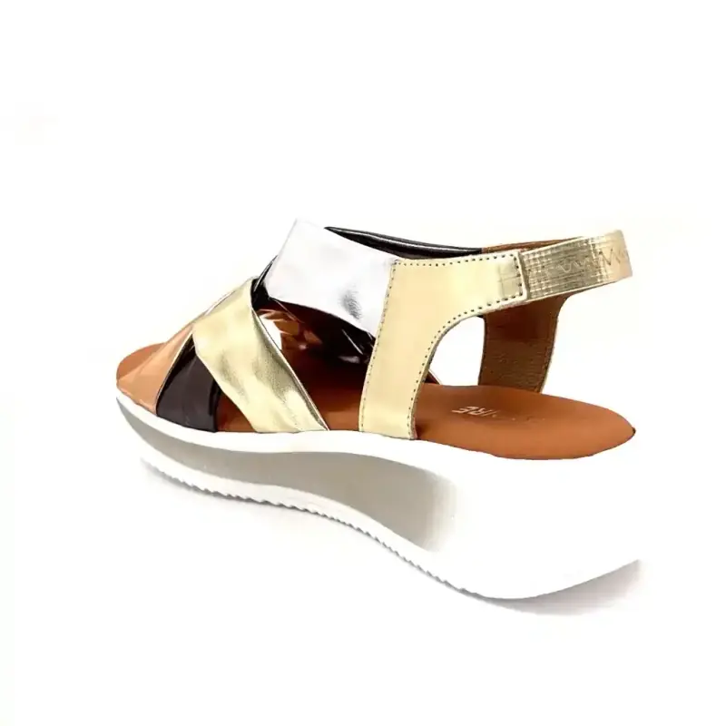 Ivoire Zina Leather Multi Metal Ivoire Chaussures