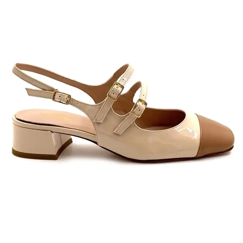 Ivoire A641 Cuir Beige & Marron Ivoire Chaussures