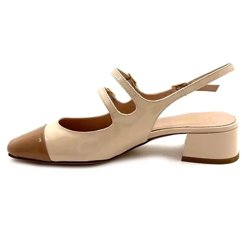 Ivoire A641, cuero beige y marrón. Ivoire Chaussures