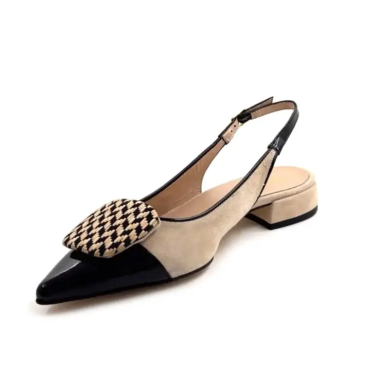 Ivoire X1418 Ta82 Piele și piele întoarsă bej și negru Ivoire Chaussures