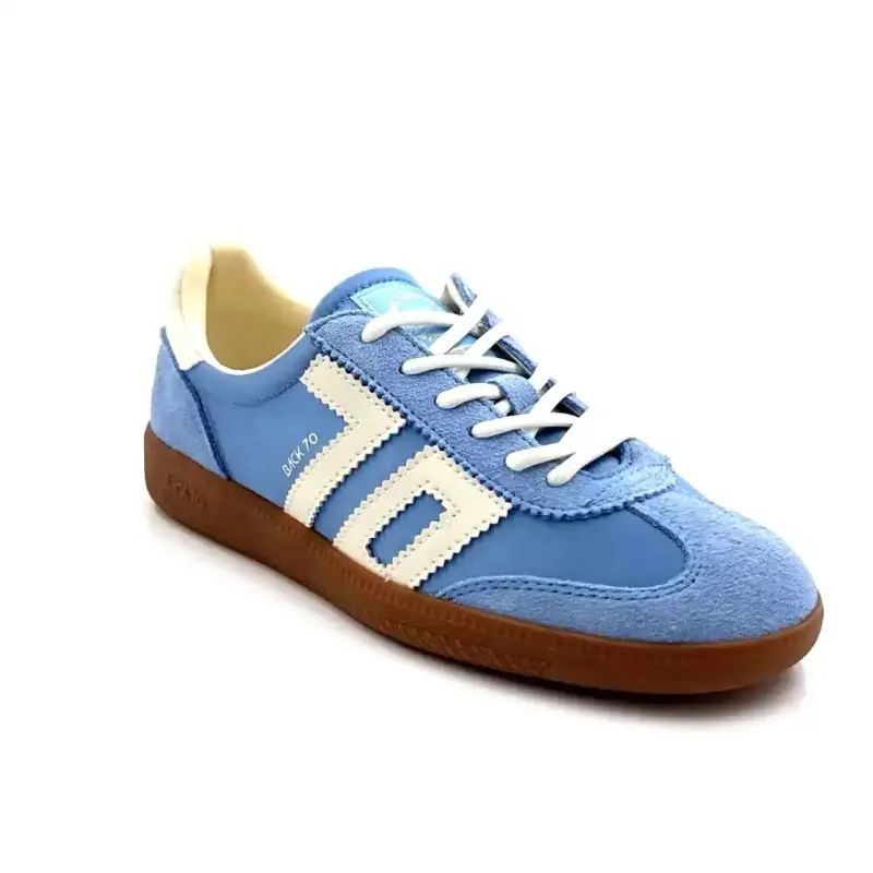 Back70 Ghost C26 Piele, Piele întoarsă și Material textil Albastru deschis și alb Ivoire Chaussures