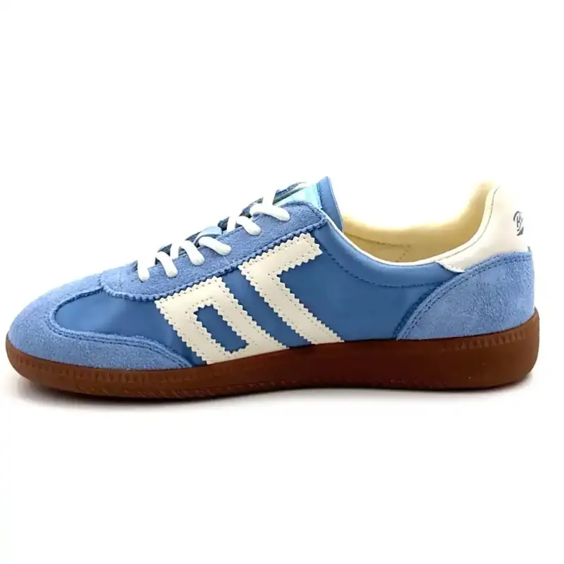 Back70 Ghost C26 Piele, Piele întoarsă și Material textil Albastru deschis și alb Ivoire Chaussures