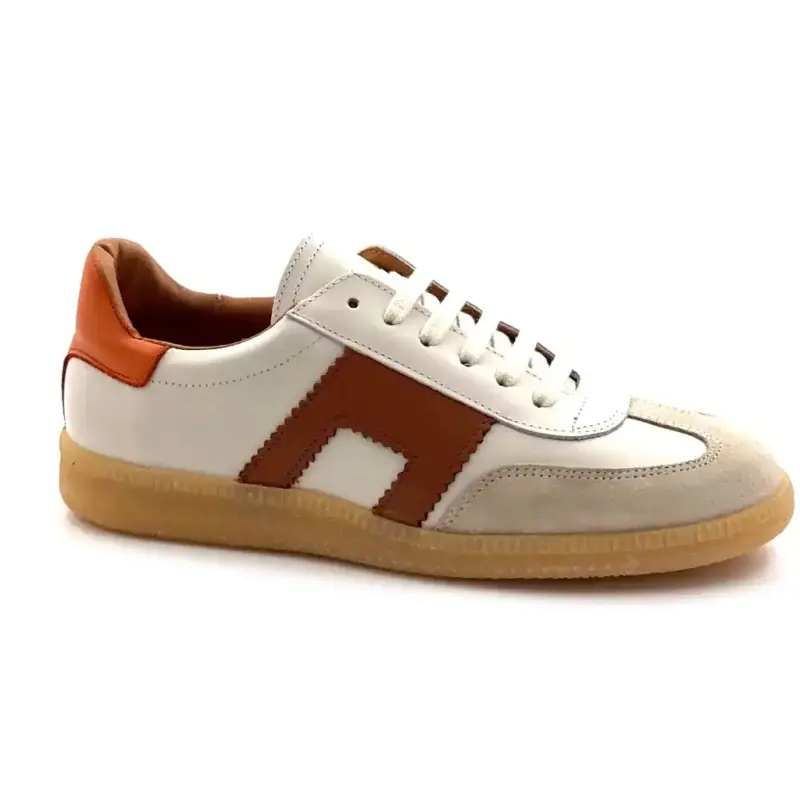 Belang 08401 Hvid & Orange Læder Ivoire Chaussures