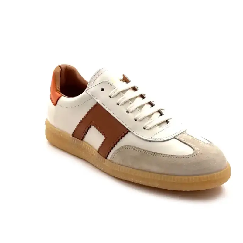 Belang 08401 Vitt & Orange Läder Ivoire Chaussures