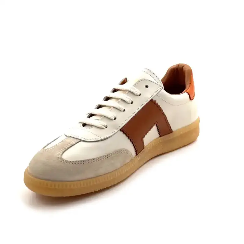 Piele Belang 08401 Albă și Portocalie Ivoire Chaussures