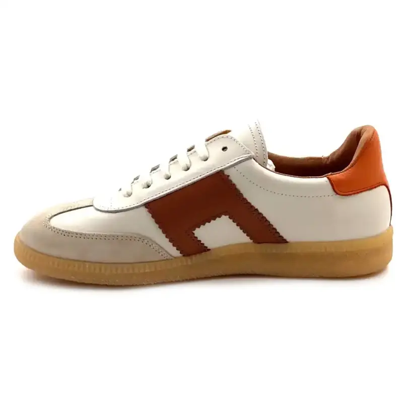 Belang 08401 Hvitt og oransje skinn Ivoire Chaussures