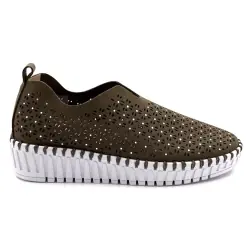 Ivoire perforierte Sneaker AG9846 Khaki %price%