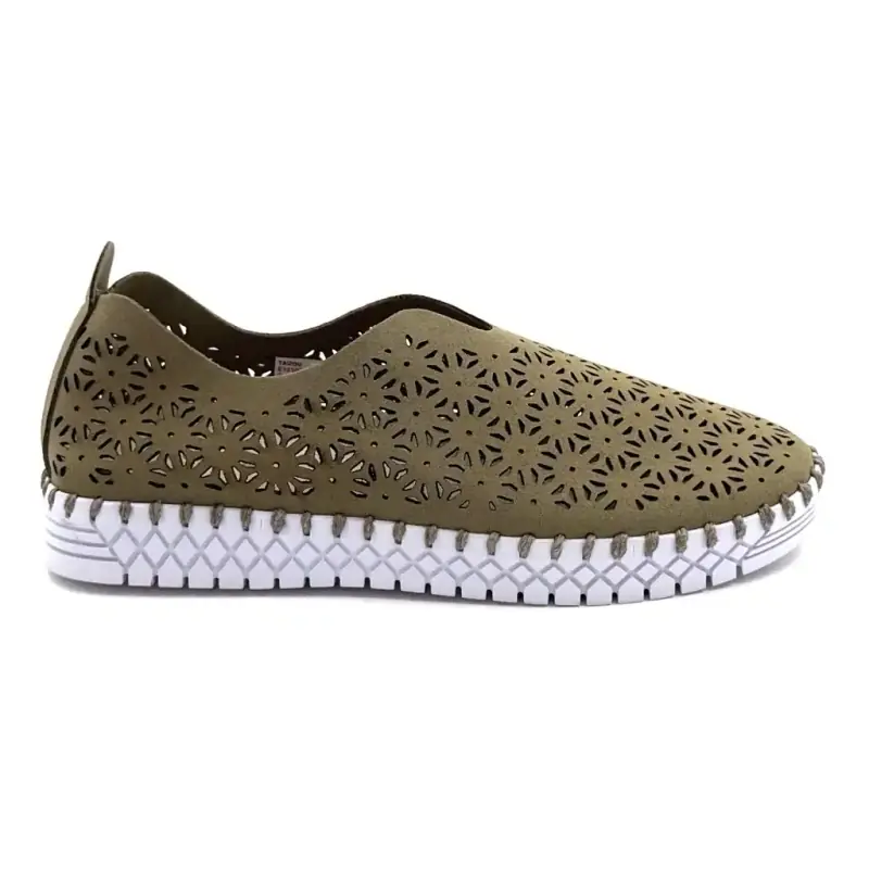 Ivoire Perforerede Sneakers E10105 Khaki 79,00&nbsp;€