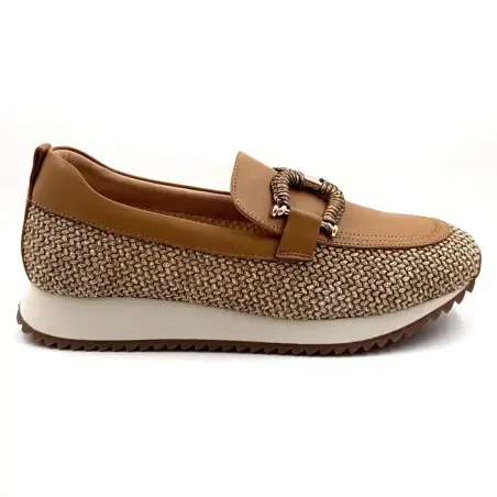 Mocassins Ivoire 2663-C16 em couro cor camelo e ráfia 139,00&nbsp;€
