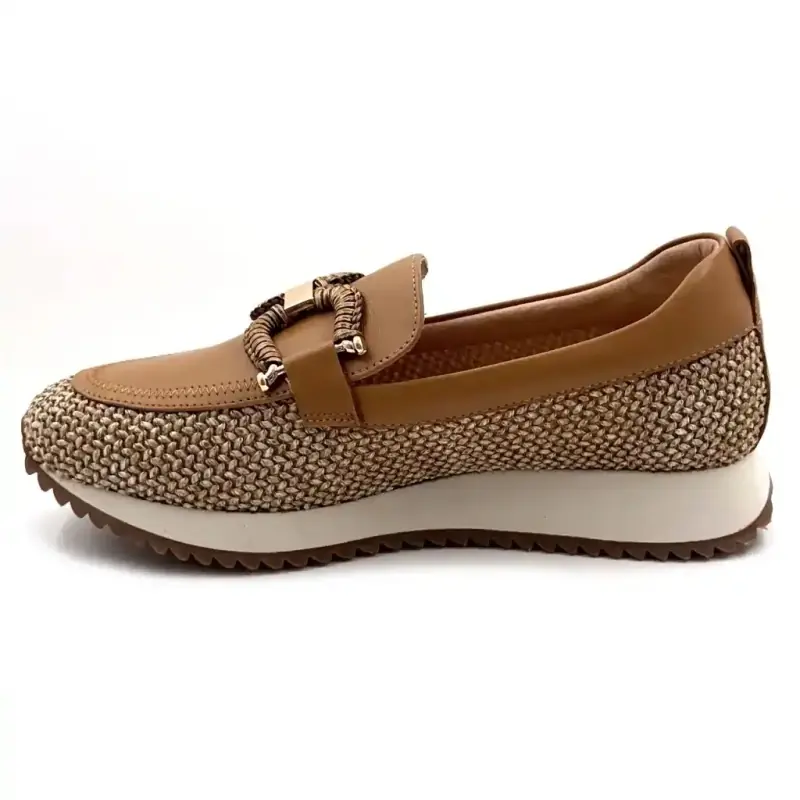 Ivoire 2663-C16 Kamelleder & Raffia Ivoire Chaussures