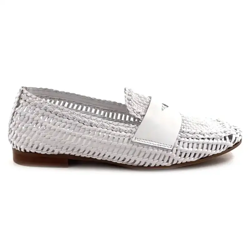 Mocasini Ivoire 57.135.471 Piele împletită albă 269,00&nbsp;€