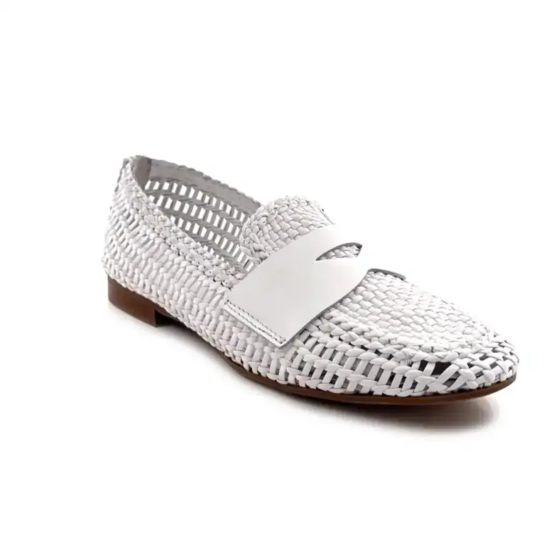 Ivoire 57.135.471 Biała pleciona skóra Ivoire Chaussures