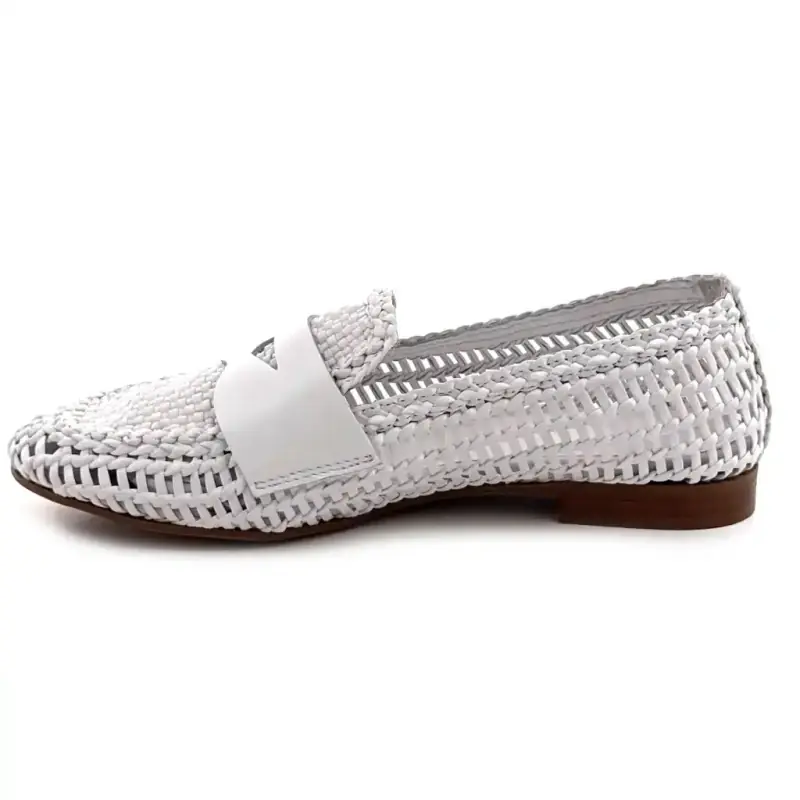Ivoire 57.135.471 Hvidt flettet læder Ivoire Chaussures