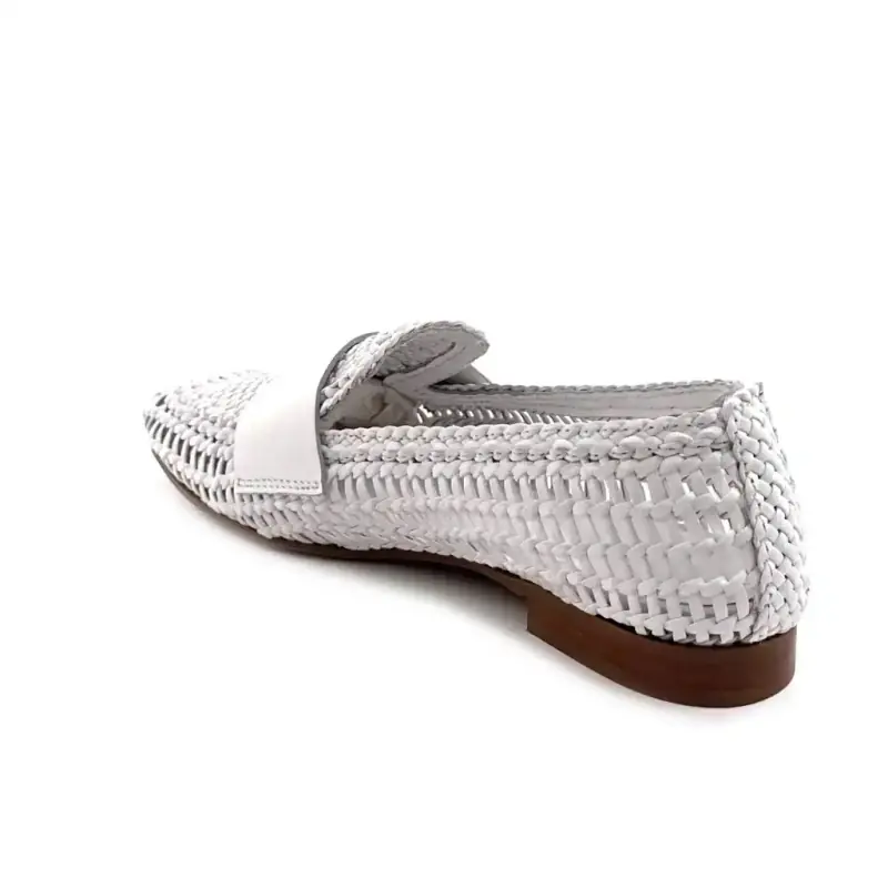 Ivoire 57.135.471 Cuero trenzado blanco Ivoire Chaussures