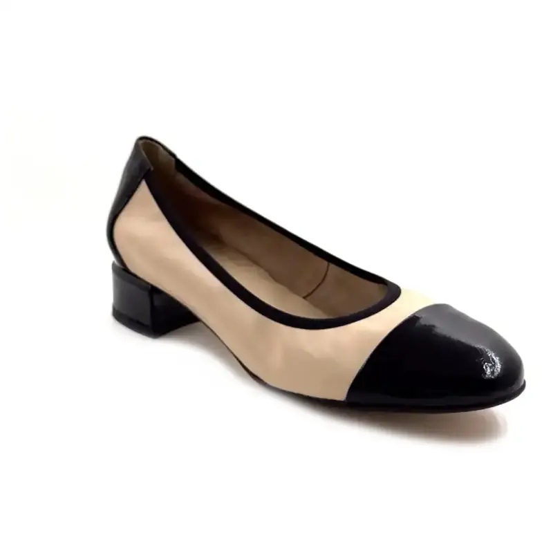 Ivoire 2103 Tf Zwart & Beige Lakleer Ivoire Chaussures