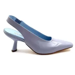 Ivoire Helene De2 Babyblå Slingback Pumps i Glaseret Læder %price%