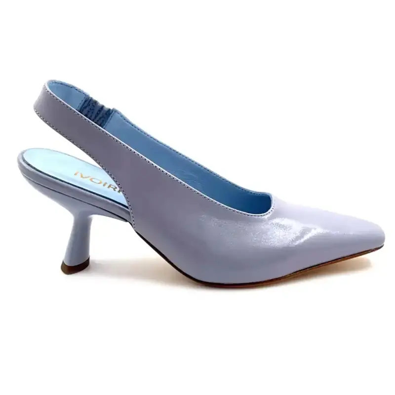 Sapatos de salto slingback Helene De2 em couro envernizado azul bebê Ivoire 169,00&nbsp;€