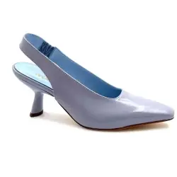 Ivoire Helene De2 Baby Blue Glazed Leather Slingback Pumps %price%