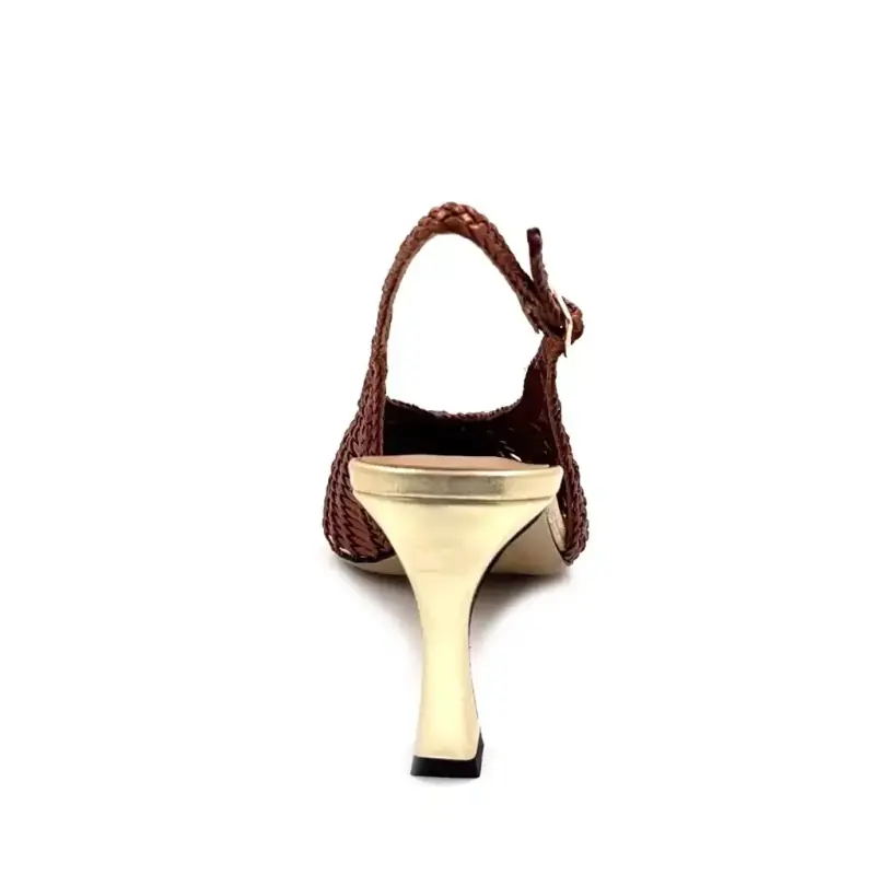 Ivoire R1340 Barna és Arany Fonott Bőr Ivoire Chaussures