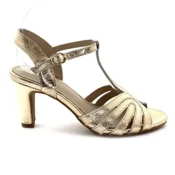 Ivoire sandalen met hak 24F523-21 Goudkleurig leer %price%