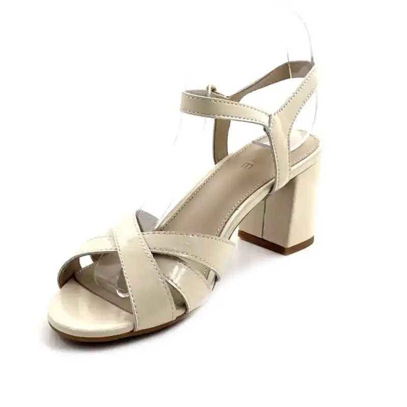 Ivoire 24F522-36 Glazed Cream Leather Ivoire Chaussures