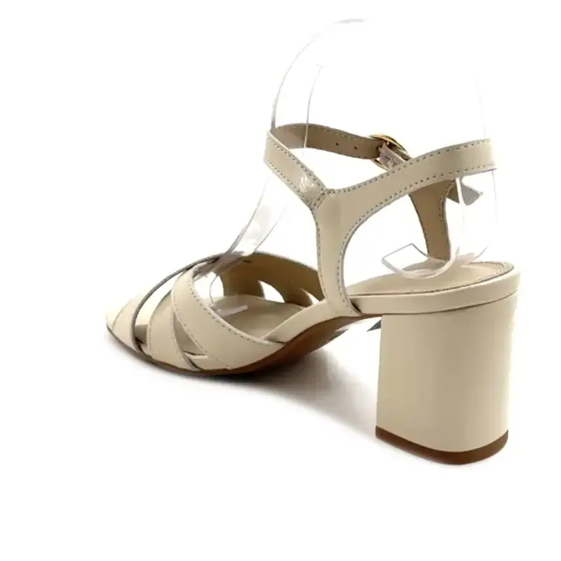 Ivoire 24F522-36 Glasiertes Cremefarbenes Leder Ivoire Chaussures