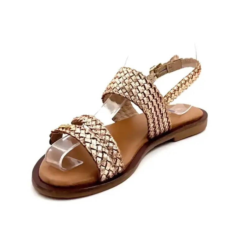 Les Tropeziennes C331292 Dobelle gevlochten leer goud Ivoire Chaussures