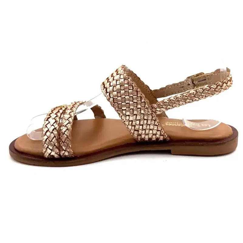 Les Tropeziennes C331292 Dobelle Flettet Læder Guld Ivoire Chaussures