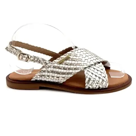 Les Tropeziennes C330896 Doa gevlochten leren sandalen wit & goud €&nbsp;69,90