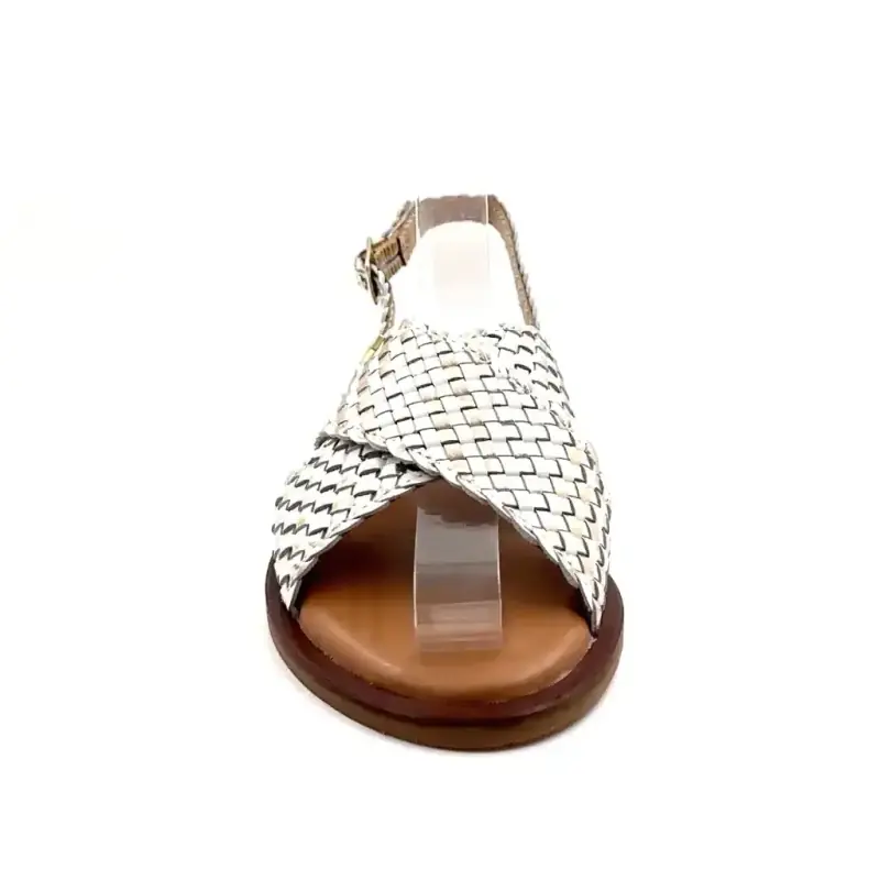 Les Tropeziennes C330896 Doa Flettet Lær Hvitt & Gull Ivoire Chaussures