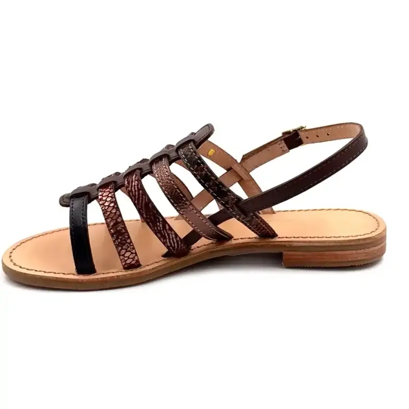 Les Tropeziennes C331281 Havagum Cuir Multi Marron Ivoire Chaussures