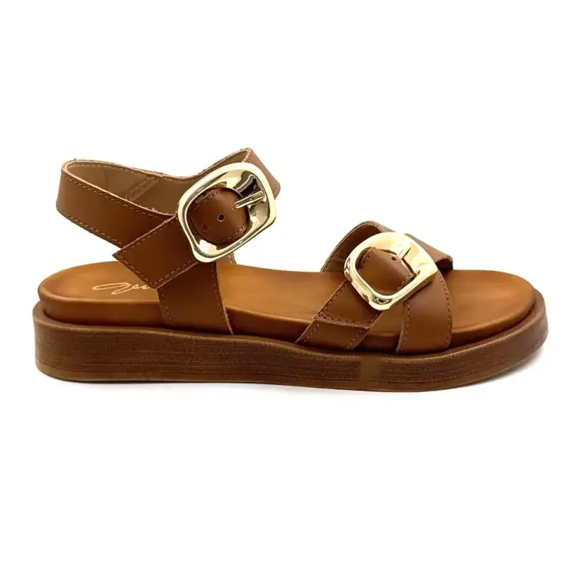 Ivoire platform sandalen 28059pe Delta leer camel €&nbsp;79,00