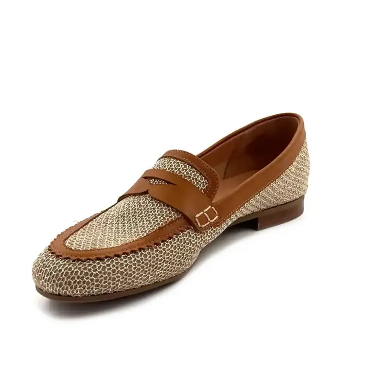 Donna Carolina 57.223.452 Tevebőr és arany fonott fém karkötő Ivoire Chaussures